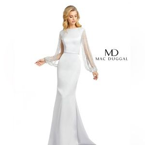 Mac Duggal silver dress